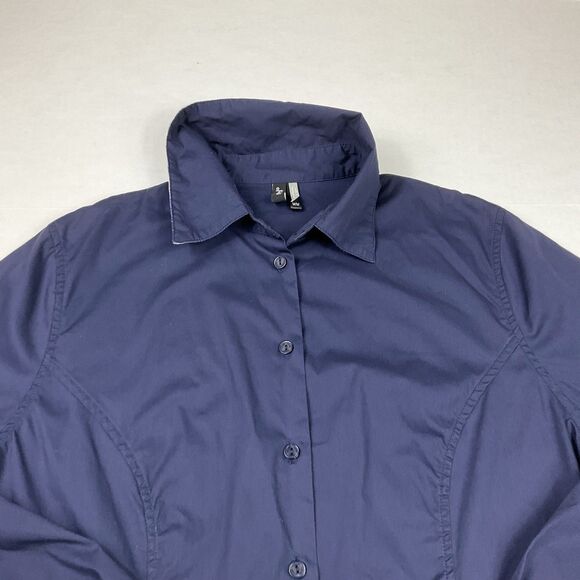 Ravel Womens Button Down Shirt Striped Patchwork Long Sleeve Casual Work Top M - Picture 3 of 5